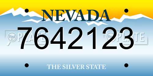 7642123 Nevada License Plate