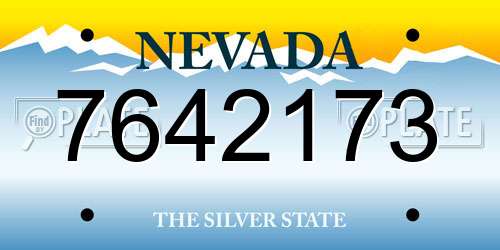 7642173 Nevada License Plate