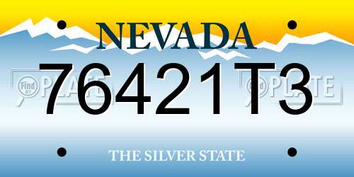 76421T3 Nevada License Plate