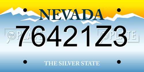 76421Z3 Nevada License Plate