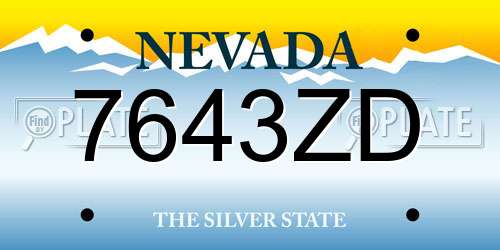 7643ZD Nevada License Plate