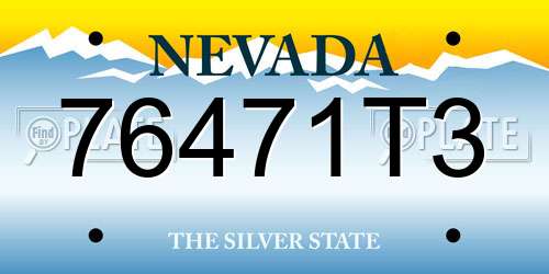 76471T3 Nevada License Plate