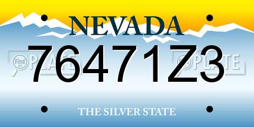 76471Z3 Nevada License Plate
