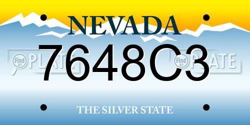 7648C3 Nevada License Plate