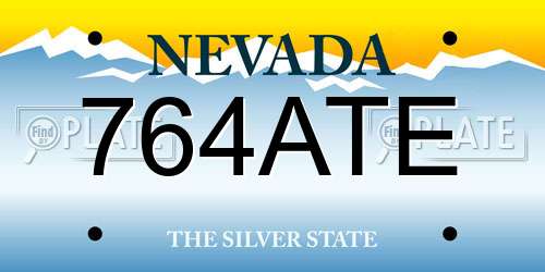 764ATE Nevada License Plate