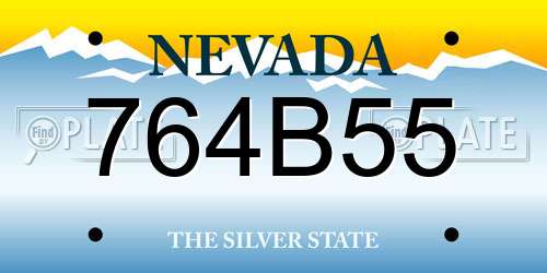 764B55 Nevada License Plate