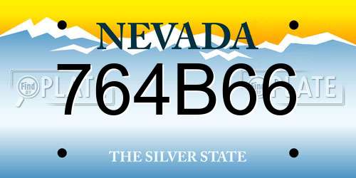 764B66 Nevada License Plate