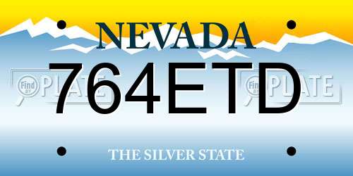 764ETD Nevada License Plate