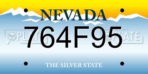 764F95 Nevada License Plate