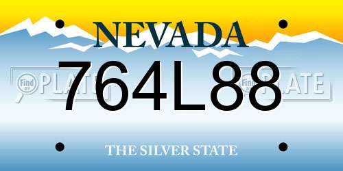 764L88 Nevada License Plate