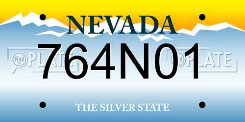 764N01 Nevada License Plate