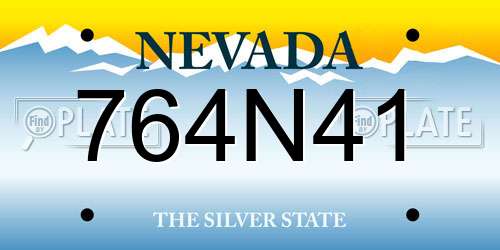 764N41 Nevada License Plate