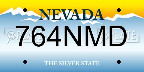 764NMD Nevada License Plate