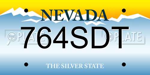 764SDT Nevada License Plate