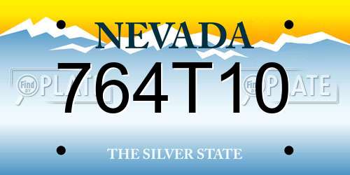 764T10 Nevada License Plate