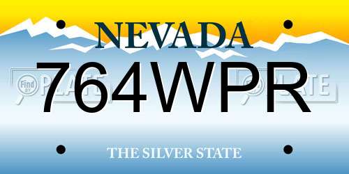764WPR Nevada License Plate