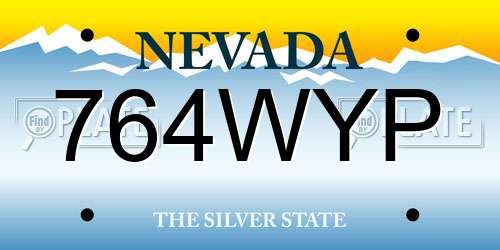 764WYP Nevada License Plate
