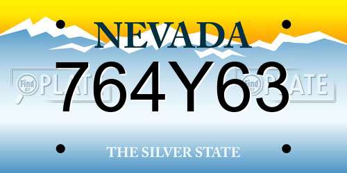 764Y63 Nevada License Plate