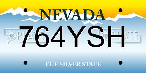 764YSH Nevada License Plate