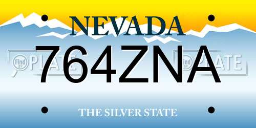 764ZNA Nevada License Plate