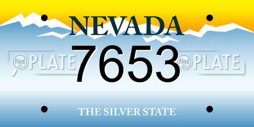 7653 Nevada License Plate