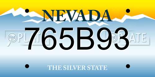 765B93 Nevada License Plate