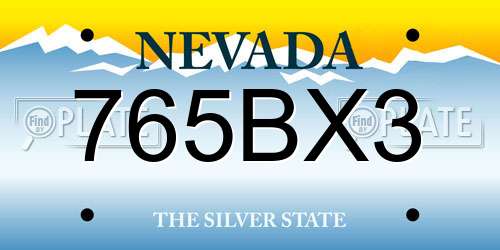 765BX3 Nevada License Plate