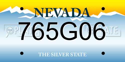 765G06 Nevada License Plate