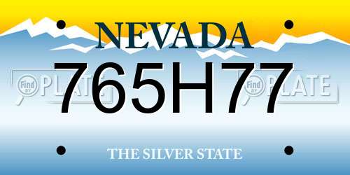 765H77 Nevada License Plate
