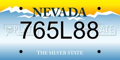 765L88 Nevada License Plate