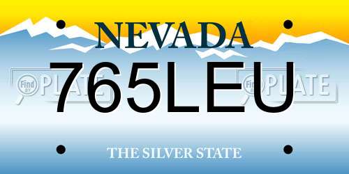 765LEU Nevada License Plate