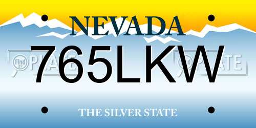 765LKW Nevada License Plate