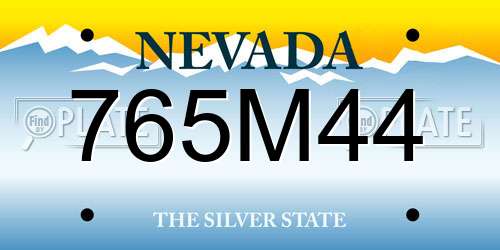 765M44 Nevada License Plate