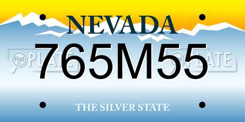 765M55 Nevada License Plate