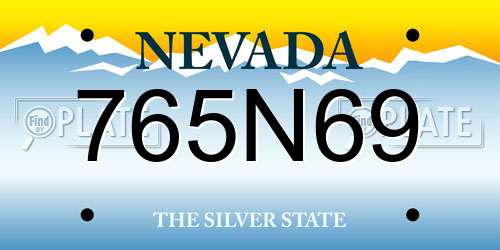 765N69 Nevada License Plate