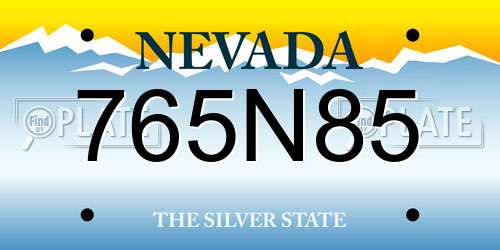 765N85 Nevada License Plate