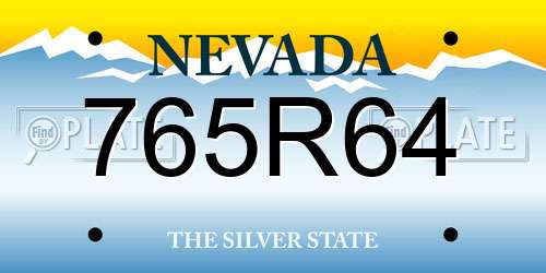765R64 Nevada License Plate