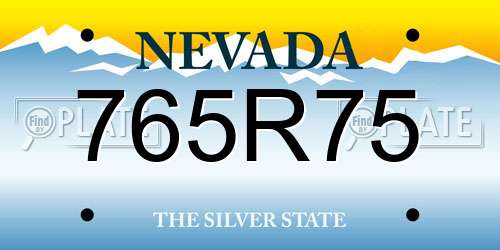 765R75 Nevada License Plate