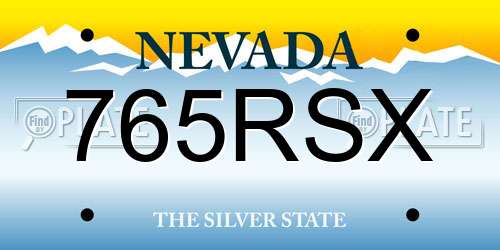 765RSX Nevada License Plate