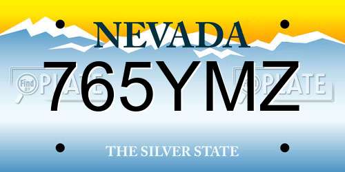765YMZ Nevada License Plate