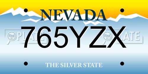 765YZX Nevada License Plate