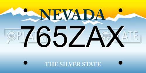 765ZAX Nevada License Plate