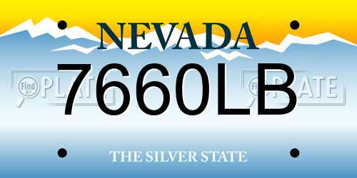 7660LB Nevada License Plate