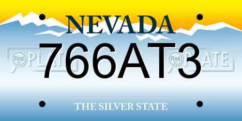 766AT3 Nevada License Plate