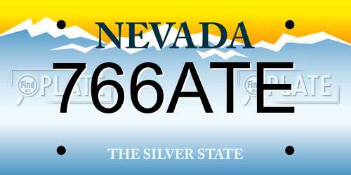 766ATE Nevada License Plate