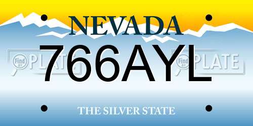 766AYL Nevada License Plate