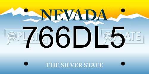 766DL5 Nevada License Plate