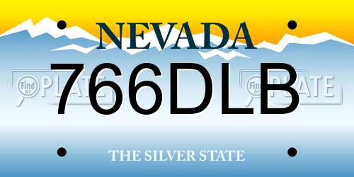 766DLB Nevada License Plate