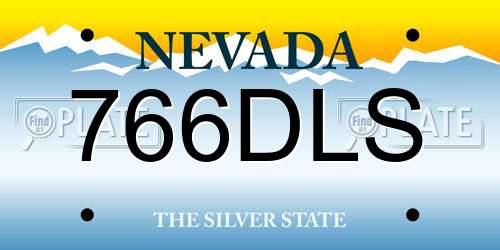 766DLS Nevada License Plate