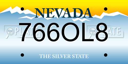 766OL8 Nevada License Plate
